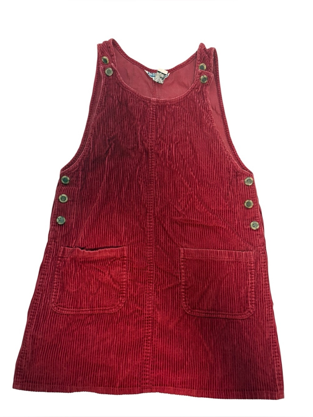 Vintage 90s Corduroy Dress Pinafore Jumper Pockets